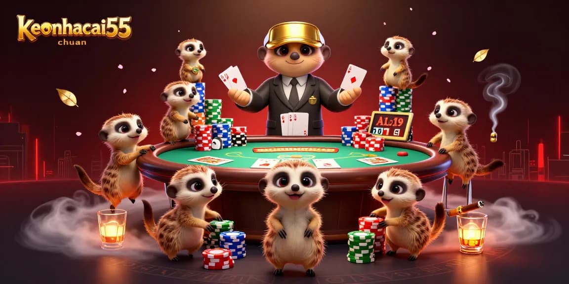 Engage with keonhacai55chuan as meerkats showcase thrilling casino action amidst vibrant scenes