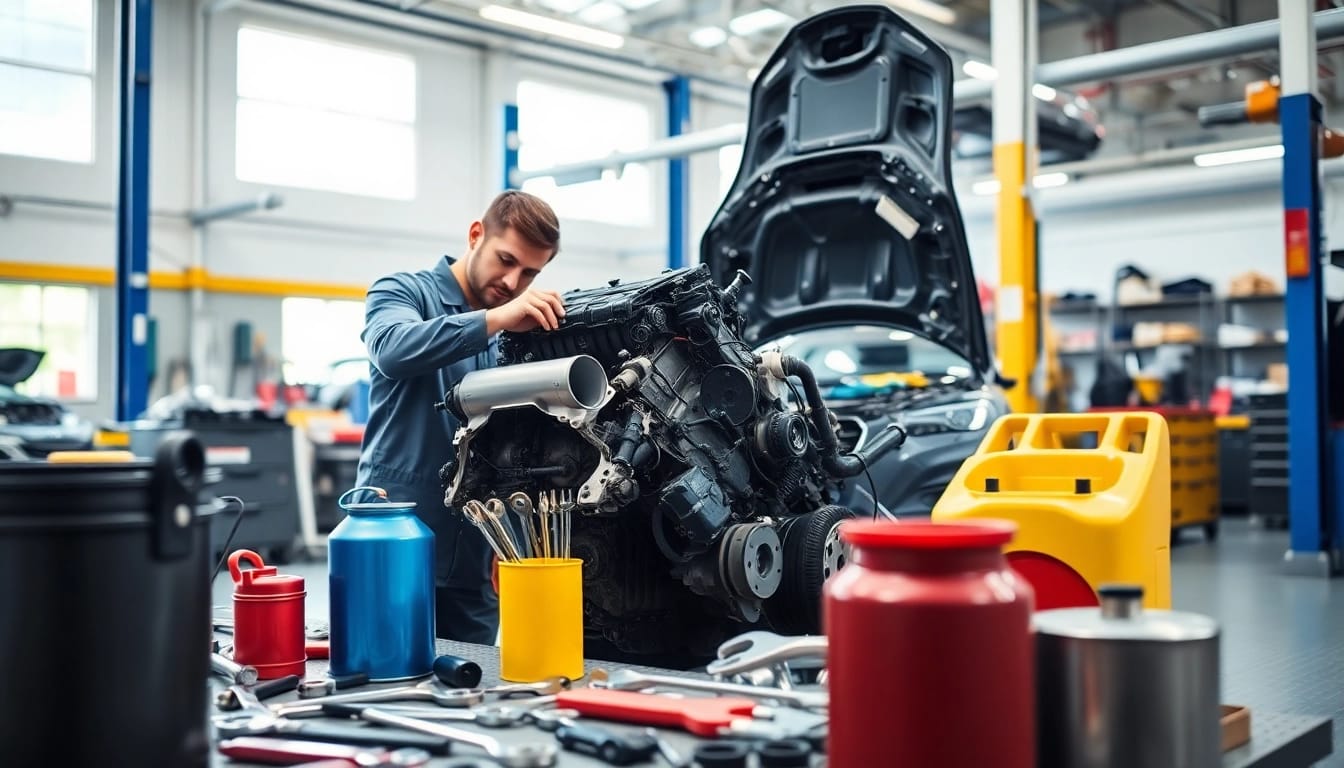 Motorschaden Ankauf in einer professionellen Werkstatt zur Fahrzeuginspektion.