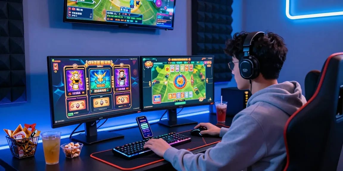 FAFA 828 online gaming scene with vibrant user experience setup featuring colorful slot games and immersive atmosphere.