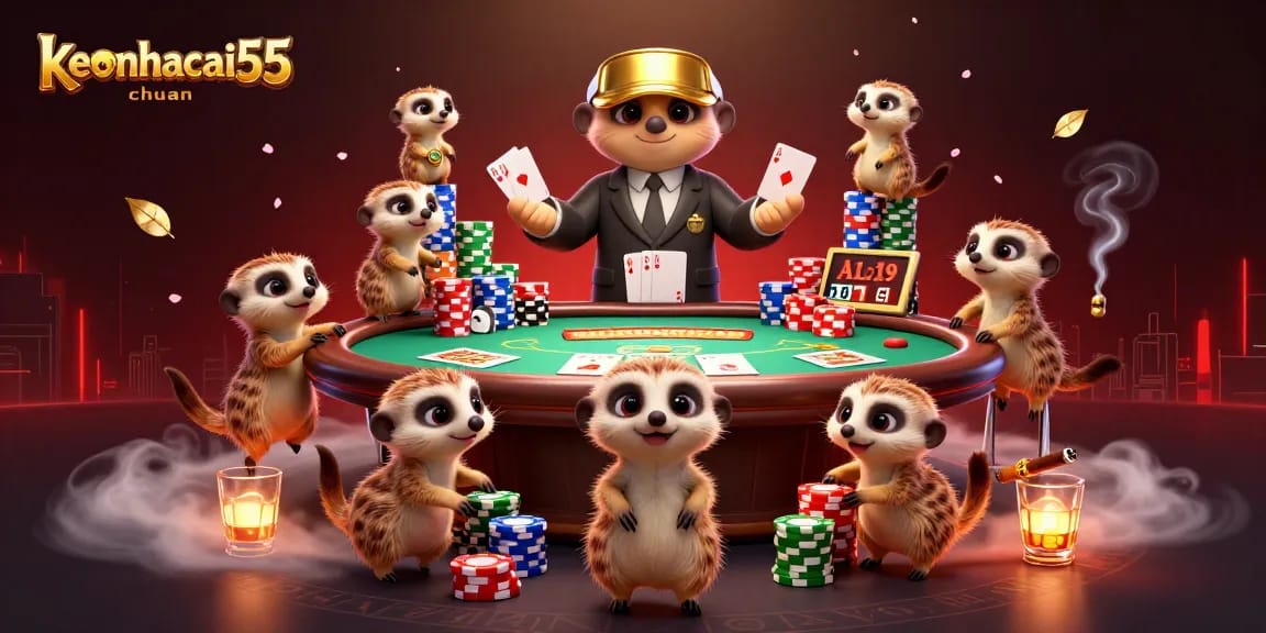 Engage with keonhacai55chuan as meerkats showcase thrilling casino action amidst vibrant scenes