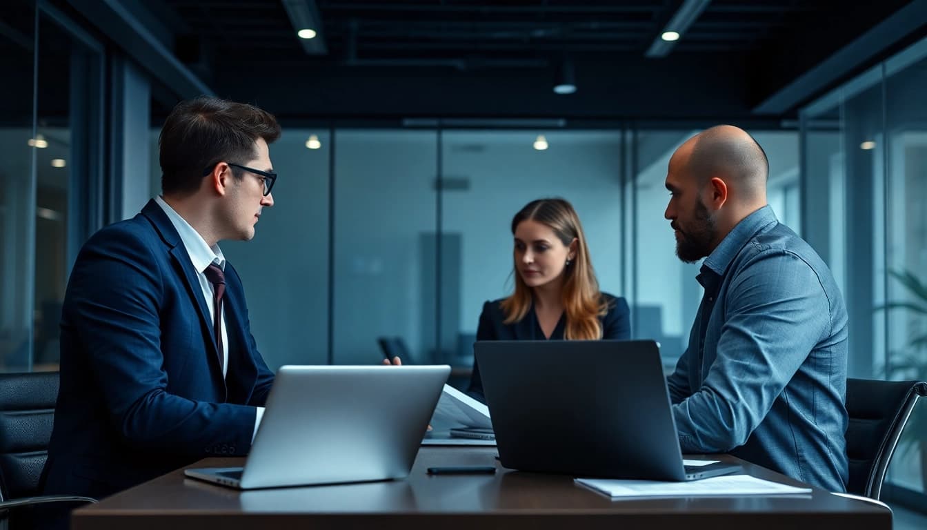 Headhunter Ingenieure beraten erfolgreich Ingenieure in einer modernen Büroumgebung.