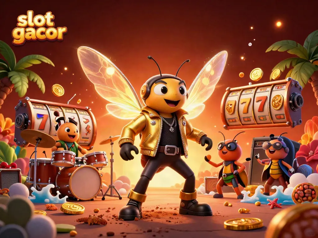 Spin to win with slot gacor in vibrant, ultra-detailed casino illustration.