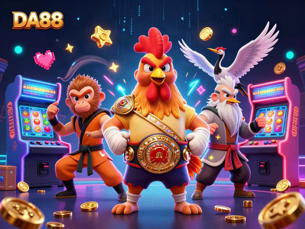 Experience the thrilling gameplay of DA88 with dynamic casino elements and 3D characters in action.