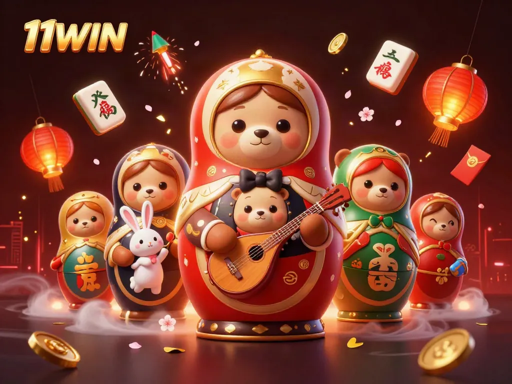 Experience thrilling moments at 11WIN with vibrant casino-themed elements and characters.