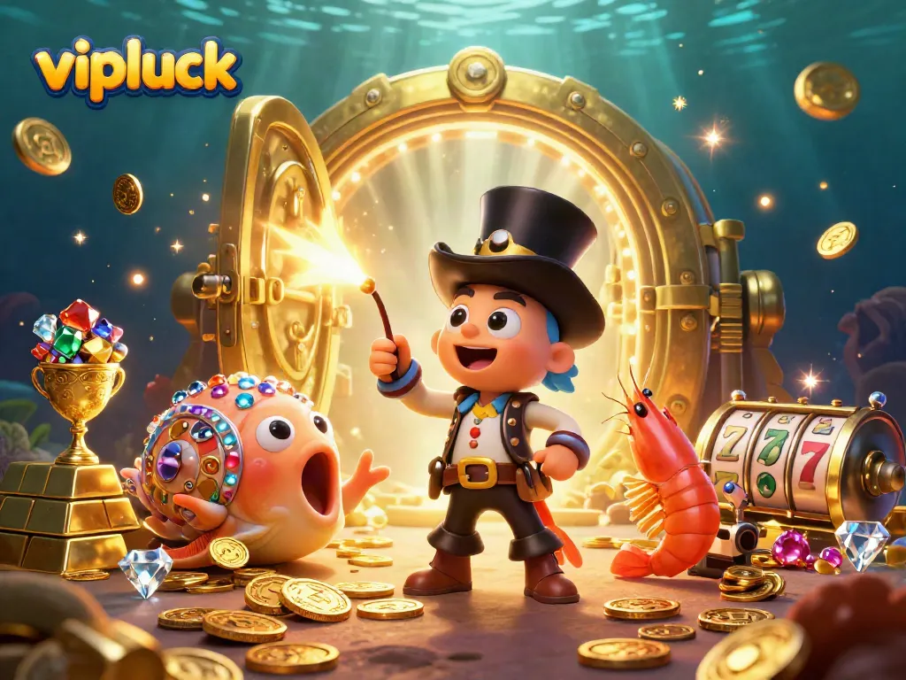 Engage with vipluck casino games as an anglerfish, shrimp, and snail attract treasures underwater.