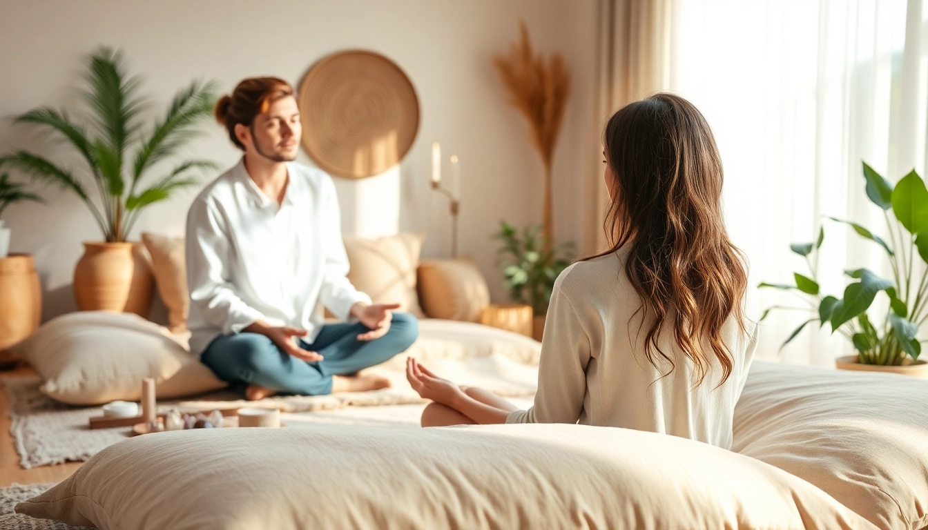 Reinkarnationstherapie in einer beruhigenden Therapiesitzung mit entspannter Atmosphäre.