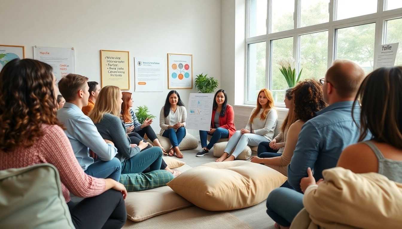 Engaging workshop on mental health awareness with diverse participants in a supportive setting.
